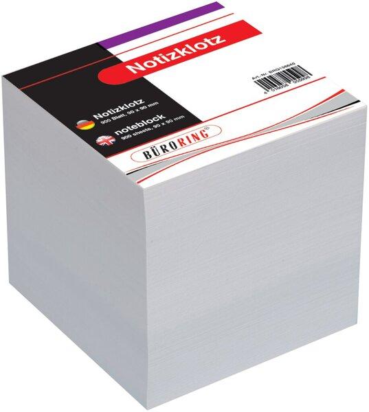 Büroring Notizklotz, 90 x 90 mm, weiss, ca. 700 Blatt, 80g/qm, geleimt