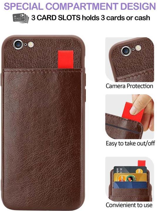 Produktbild Cadorabo TPU Kunstleder mit Kartenfach Cover (Apple iPhone 6 Plus)