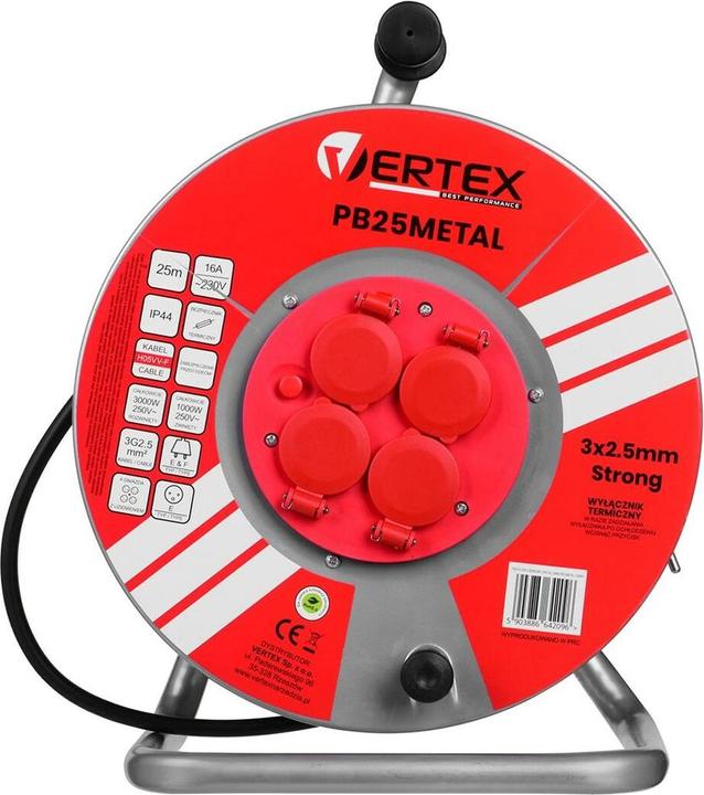 Vertex Verlängerungstrommel (25 m, 2.50 mm²)