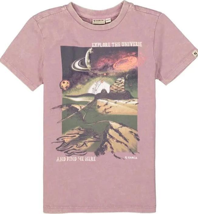 Garcia T-Shirt explore the Universe marsala