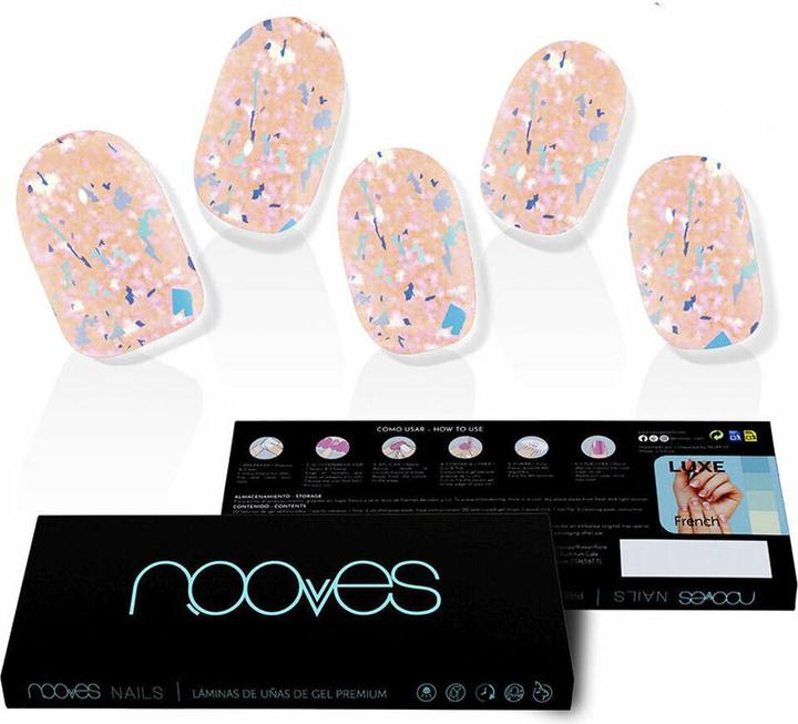 Actual product image Nooves Peach Galettes Premium Luxe Metallic Gel Nail Sheets 20 Sheets (Artificial nails)