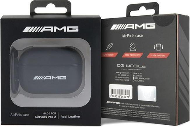 Image du produit Mercedes AMG AMAP2SLWK Coque AirPods Pro 2 czarny/black Leather White Logo (Manchon pour casque d'écoute)