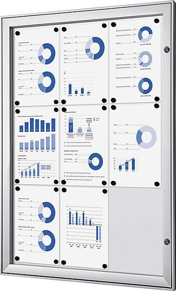 Image du produit eurokraft pro Vitrine avec porte battante (Tableau magnétique, Tableau d'affichage, 74,5 x 100,5 cm)