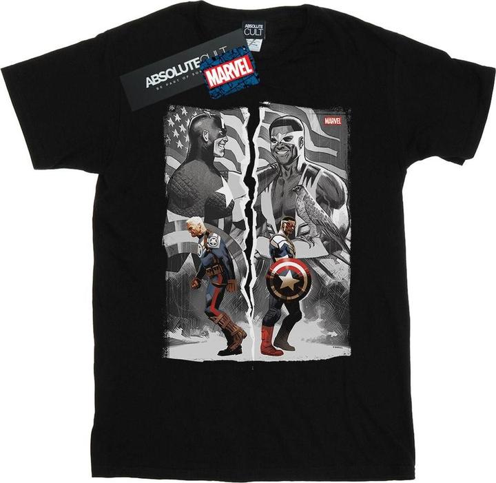 Falcon And Captain America Split TShirt (5XL)