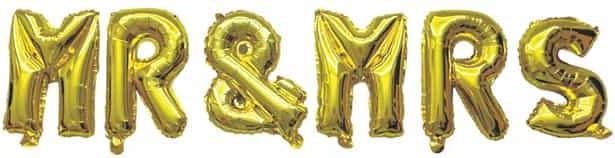 MICA Festival Folienballon Set - Mr & Mrs - gold - ca. 40 cm hoch