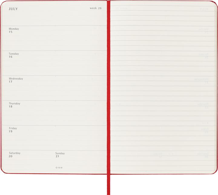 Produktbild Moleskine Wochenplaner (13 x 21 cm, Englisch)