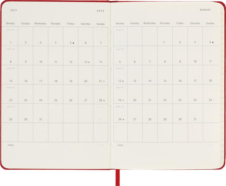 Actual product image Moleskine Student Agenda Hard Cover Weekly Notebook (9 x 14 cm, Hardcover, English)