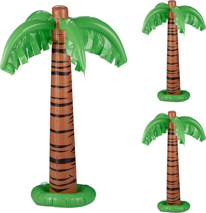 Relaxdays 3x aufblasbare Palme
