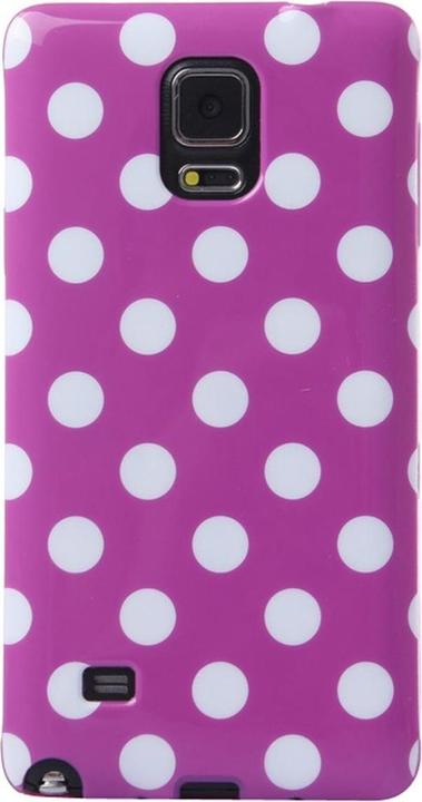 Produktbild König Design Schutzhülle für Handy Samsung Galaxy Note 4 SM N910F Pink / Weiss gepunktet (Samsung Galaxy Note 4)