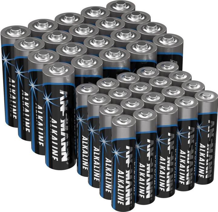 Actual product image Ansmann Battery set Micro, Mignon 40 (20 pcs., AAA, AA)