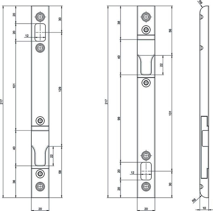 Produktbild MSL Einfr+AMMApA-sschliessblech-Set B-30740 (Türgarnitur)