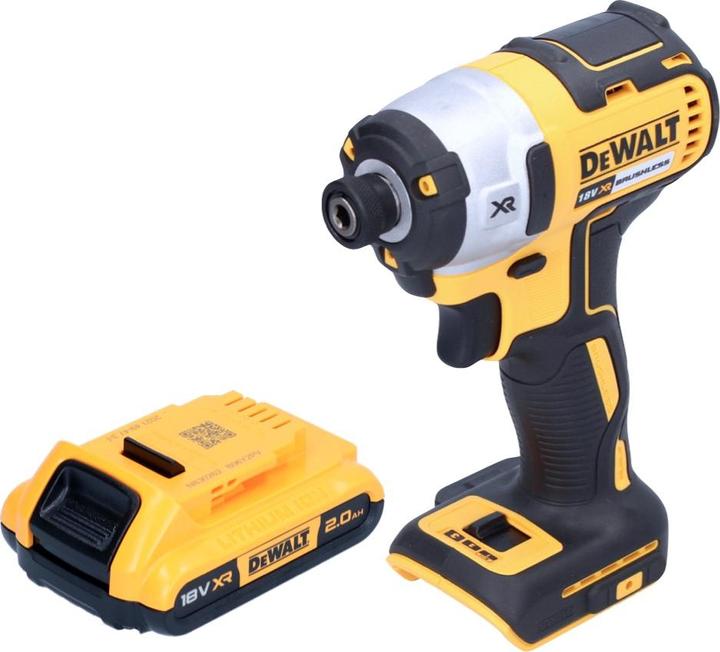 Produktbild DeWalt DCF 887 N Akku Schlagschrauber 18 V 205 Nm 1/4" Brushless + 1x Akku 2,0 Ah - ohne Ladegerät (Akkubetrieb)