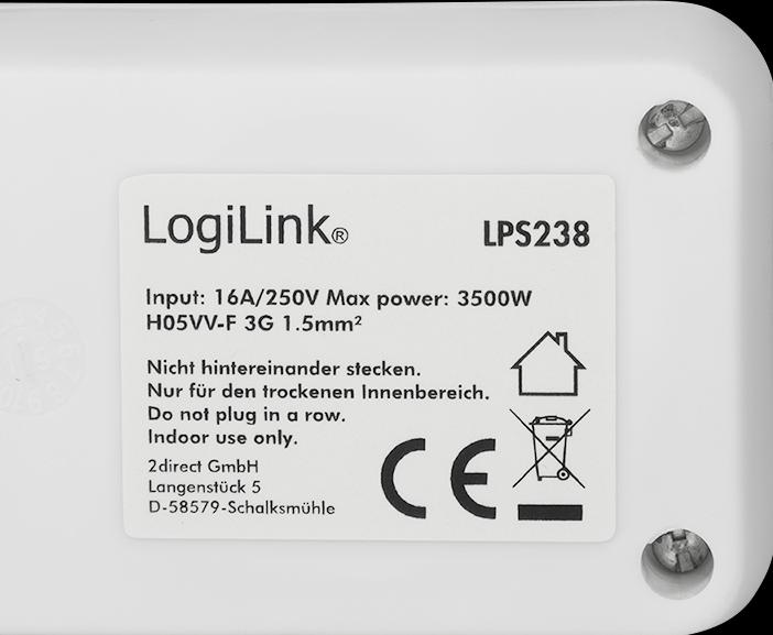 Produktbild LogiLink Steckdosenleiste (6 x, CEE 7/3, 1.50 m)