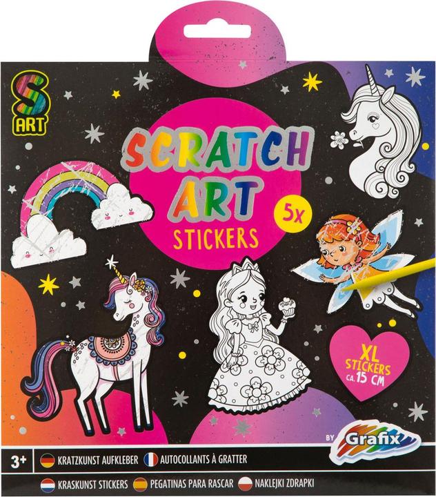 Immagine prodotto Grafix Adesivo Scratch Art - Mondo fantastico, 6 pezzi.