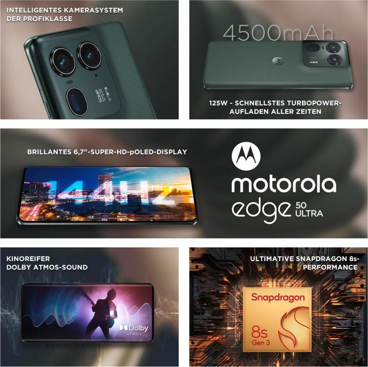Produktbild Motorola Edge 50 Ultra (1000 GB, Forest grey, 6.70", SIM + eSIM, 50 Mpx, 5G)