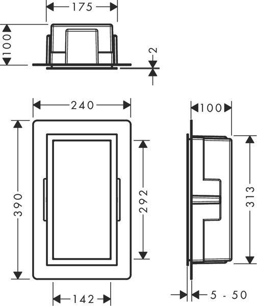 Produktbild hansgrohe HG Wandnische XtraStoris Individual ES geb 300x150x100mm Designrahmen ES geb