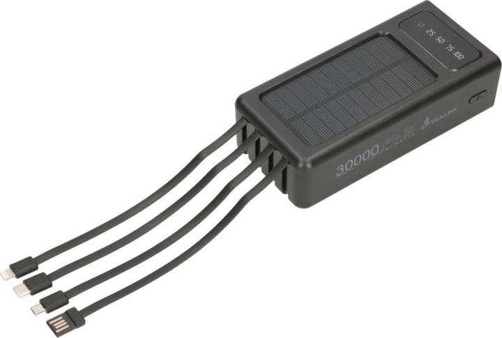 Produktbild Extralink EPB-093 30000mAh Czarny | Powerbank | Solar Power bank, USB-C (30000 mAh, 10 W, 111 Wh)