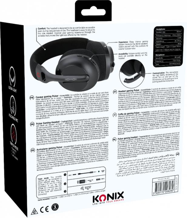 Actual product image Konix Pulsar Gaming Headset (Wireless, Cable)