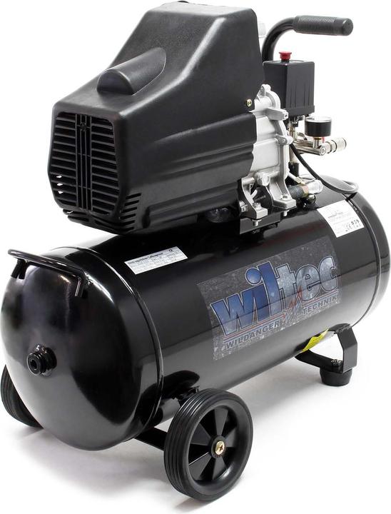 Produktbild Wiltec Druckluftkompressor 50l Kessel 1500W 2PS mobiler Kompressor Werkstatt (50 l)