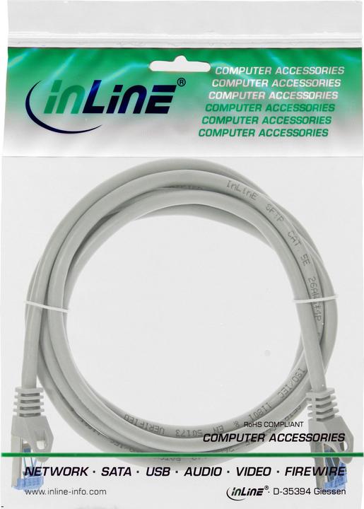 Produktbild InLine Patch-Kabel RJ-45 (M) bis RJ-45 (M) (S/FTP, CAT6a, 2 m)