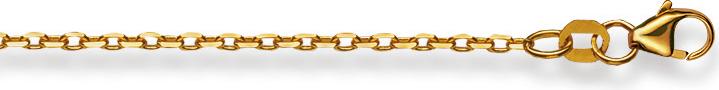 Natsumi Schmuck Halskette Gelbgold 18K/750 Anker Geschliffen 1.7mm (750/18 K Gelbgold, 45 cm)