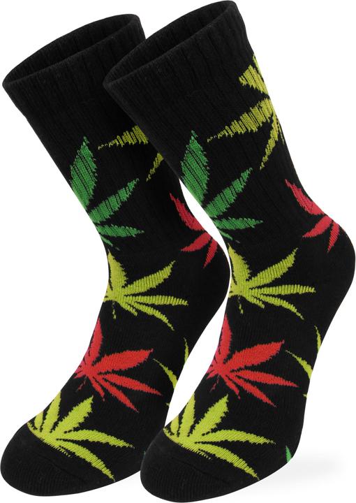 Produktbild Normani 6 Hanf Tennissocken mit Weed Blätter Muster - 9405 (6er Pack, 39 - 42)