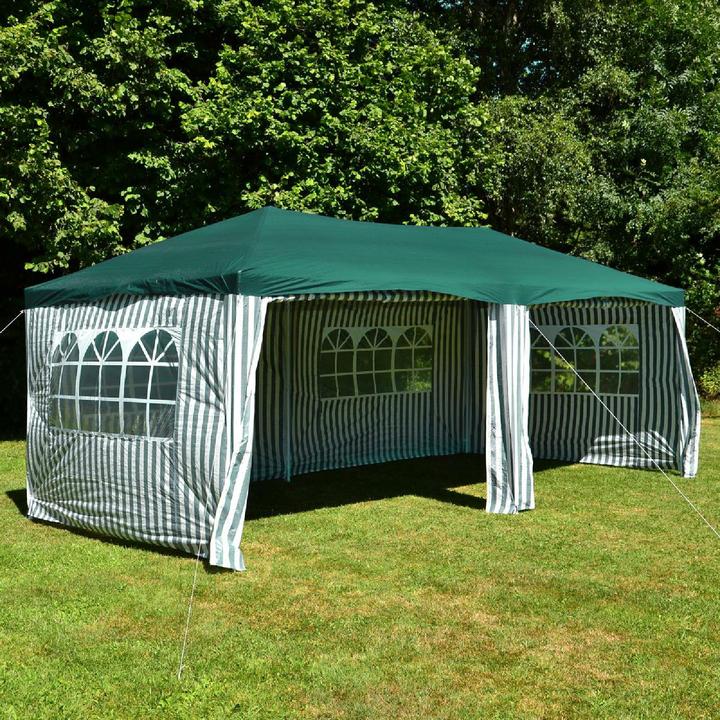 Produktbild VCM Pavillon Partyzelt grün 3x6m PE 110g/m² Gartenzelt Festzelt Eventzelt Marktzelt (300 cm, 600 cm)