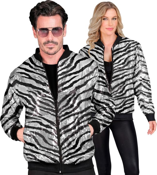 Produktbild Widmann PARTY FASHION BOMBERJACKE (Pailletten Bomberjacke in Zebramuster), S/M (S, M)