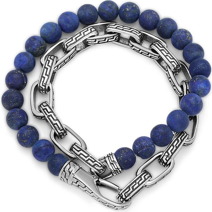 Leyda Armschmuck Doppelt Edelstahl (42 cm, Stein, Edelstahl)
