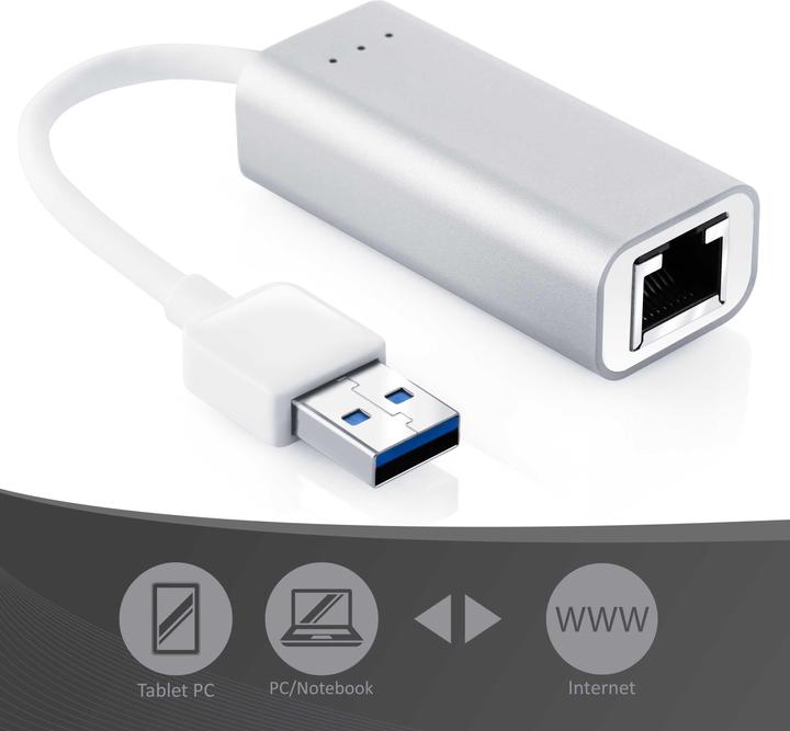 Produktbild CSL USB 3.2 Gen1 Gigabit Ethernet Netzwerkadapter RJ45 extern - 10 100 1000 Mbps Ethernet USB 3.0 (USB 3.0)