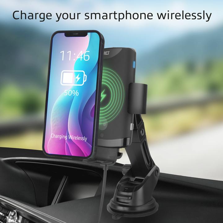 Immagine prodotto Supporto automatico per smartphone in auto con ricarica wireless