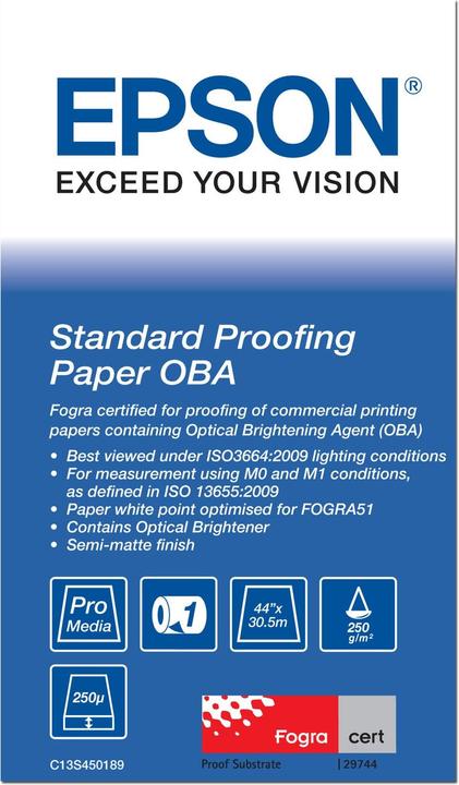 Label énergétique Epson Stand Proof Pap OBA 44 x 30.5 m (240000 g/m², 3050 cm, 111.80 cm)