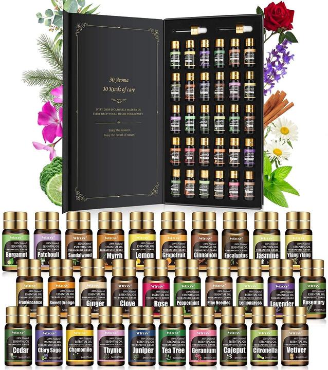 Produktbild Wtrcsv 30-teiliges Set Ätherische Öle, Pflanzen-/ Blumenaroma