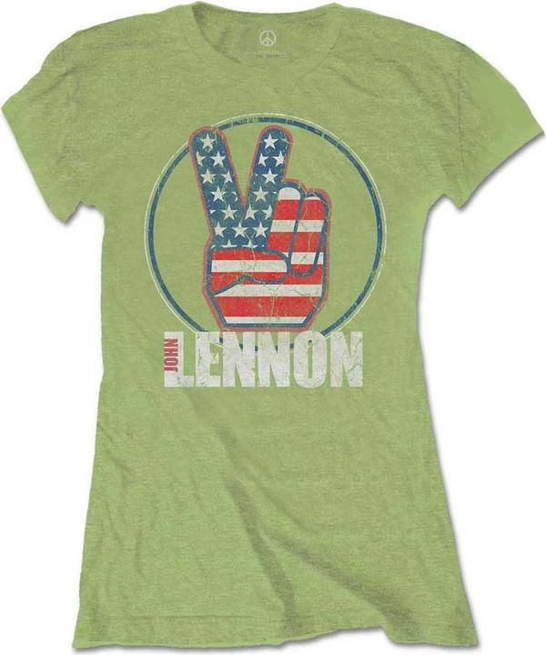 Actual product image John Lennon Peace Fingers US Flag (Girlie) (XL)