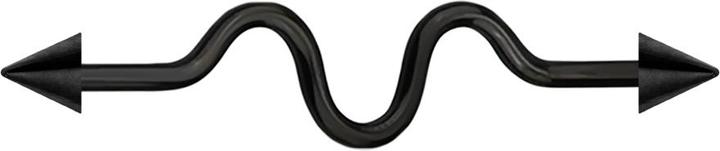 Produktbild Star Piercing Barbell schwarz zig zag mit zwei Cones (Chirurgenstahl 316L, ohne Messing)
