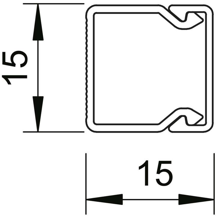 Actual product image OBO Bettermann Wall and ceiling trunking with top section, 15 x 15 mm, length 2 m, pure white (Duct, 200 cm)
