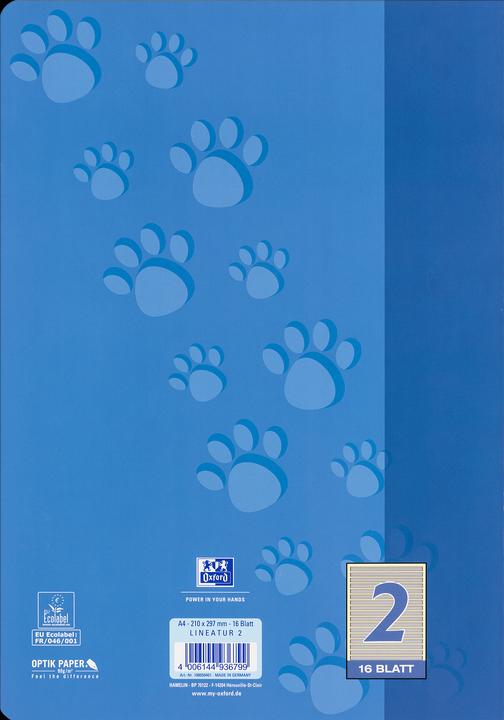 Actual product image Oxford Exercise book, A4, ruling 2 (A4, Hardcover)