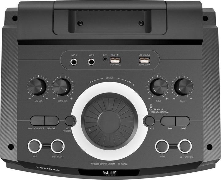 Produktbild Toshiba TY-ASC402 Tragbarer Lautsprecher Bluetooth + mit Kabelmikrofon Schwarz (Stromversorgung über USB)