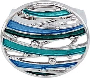 Actual product image Signé Signè ring ladies' ring elastic silver-coloured rhodium-plated One Size Blue tones No.18 (18, 19, 20, 21)