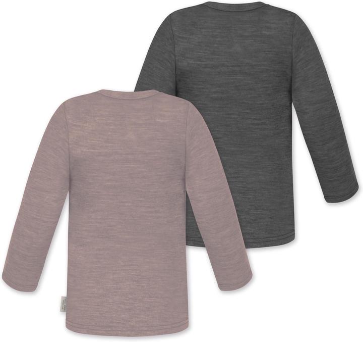 Produktbild Normani 2er Pack Baby Merino Longsleeve „Taupo" - 9473 (110, 116)