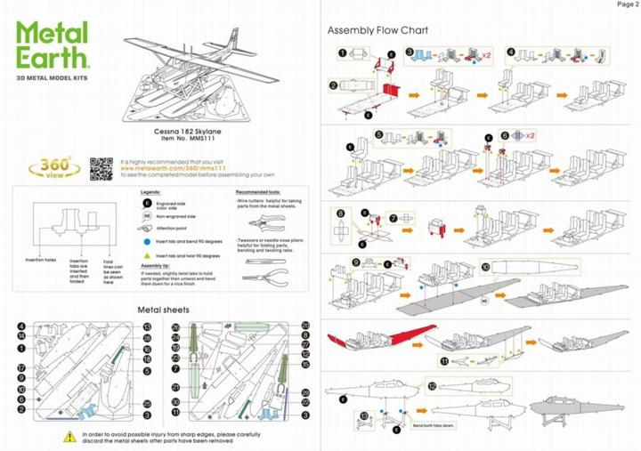 Actual product image Metal Earth Cessna 182 Floatplane