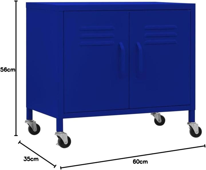 Produktbild VidaXL Stahl-Aufbewahrungsschrank mit Rollen (60x35x56 cm) (60 x 35 x 56 cm)
