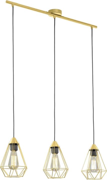 Pendant lamp TARBES 3x E27 Brushed Brass (E27, 0 lm)