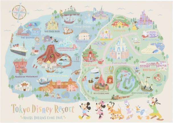 Actual product image Disney A4 Postkarte Tokyo Resort (1 pcs.)