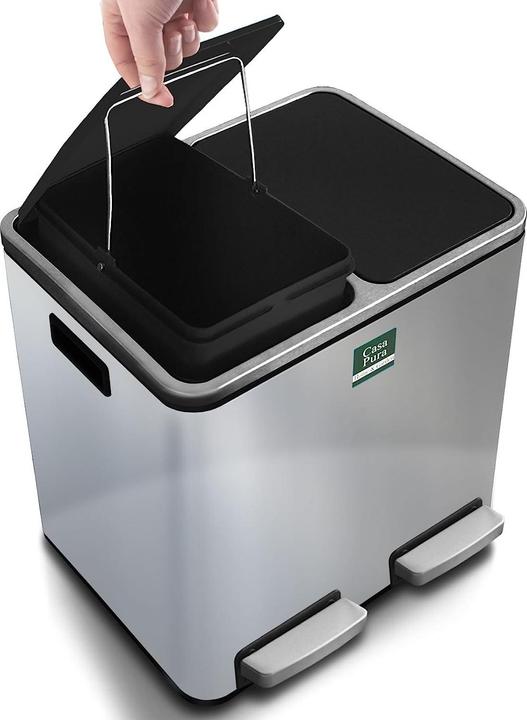 Produktbild Casa Pura Mülleimer Felix aus EdelstahlTrennsystem, 2 x 30 Liter (60 l)