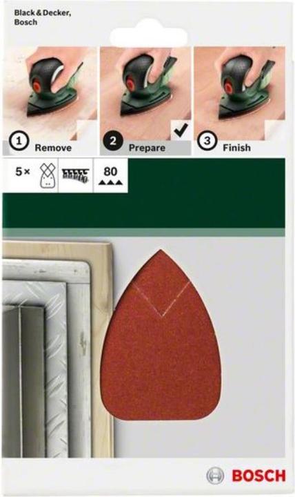 Produktbild Bosch Zubehör 5tlg. Schleifblatt-Set für Multischleifer K = 80 (80)