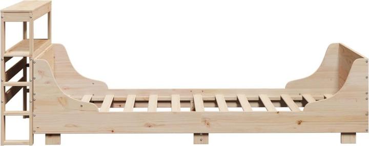 Actual product image VidaXL Solid wood bed Wooden bed Bed double bed headboard white 140x190cm pine (140 x 190 cm)