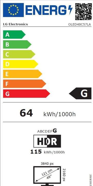 Energie-Label LG OLED48C57LA (48", C5, OLED, 4K, 2025)