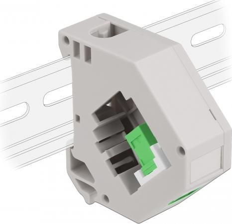 Image du produit Delock Adaptateur pour profilé chapeau avec Keystone SC Simplex femelle vers SC Simplex femelle vert