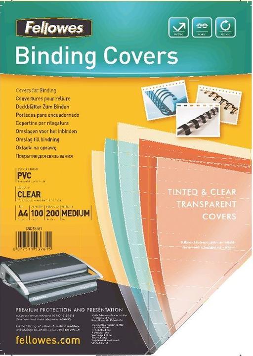 Actual product image Fellowes PVC cover sheet, grey-transparent